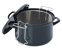 BK Frituurpan / Oliebollenpan met mand Fortalit Emaille Zwart ø 24 cm / 3 Liter