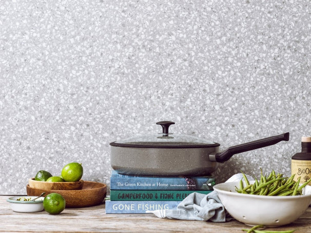BK Hapjespan met deksel Granite Grijs ø 28 cm / 4.2 Liter - keramische anti-aanbaklaag