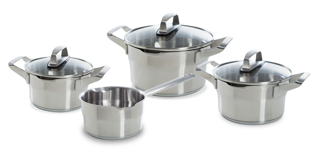 BK Pannenset Premium+ RVS 4-delig - Kookpan ø 16, 18 & 20 cm & Steelpan ø 16 cm
