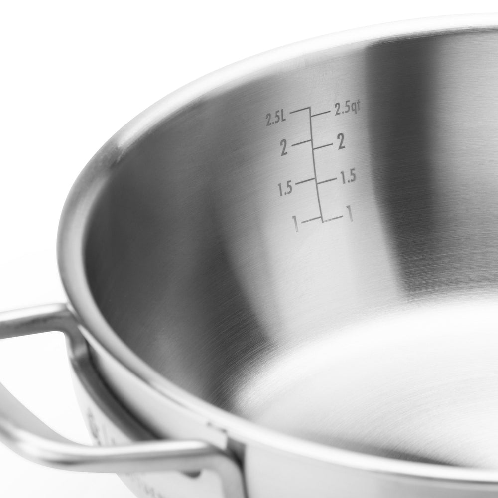 BK Sauteuse Peter Goossens Maestro 3-Ply RVS ø 24 cm / 3.4 Liter - met deksel - detail 1