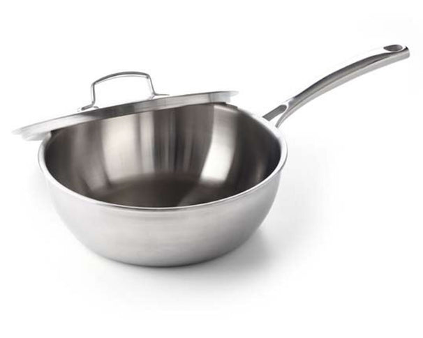 BK Sauteuse Superior Tri-Ply RVS ø 24 cm - met deksel - zonder anti-aanbaklaag