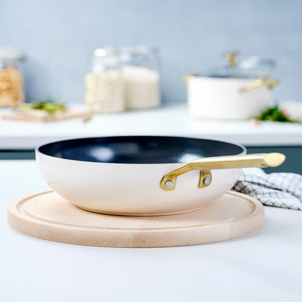 BK Wokpan Sublime Cream White ø 28 cm - keramische anti-aanbaklaag