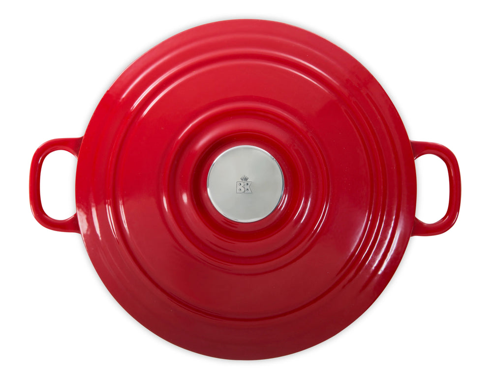 BK Braadpan Bourgogne Chili Red Gietijzer ø 26 cm / 5.3 Liter - geëmailleerde anti-aanbaklaag