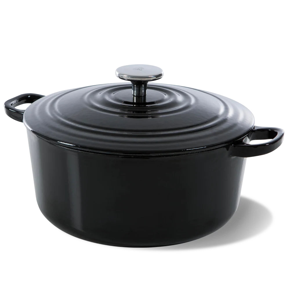 BK Pannenset Bourgogne Jet Black Gietijzer 3-delig - Braadpan ø 24, 28 cm & Grillpan 26x26 cm - geschikt voor alle warmtebronnen