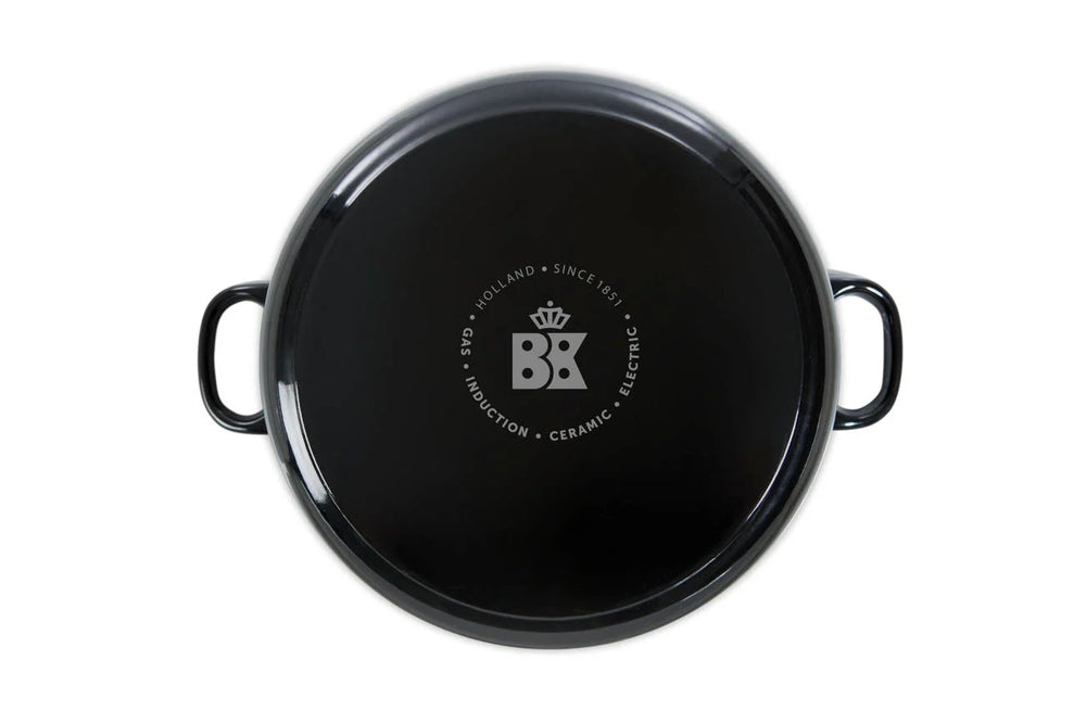 BK Pannenset Bourgogne Jet Black Gietijzer 3-delig - Braadpan ø 24, 28 cm & Grillpan 26x26 cm - geschikt voor alle warmtebronnen