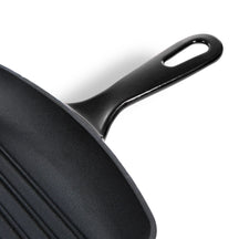 BK Pannenset Bourgogne Jet Black Gietijzer 3-delig - Braadpan ø 24, 28 cm & Grillpan 26x26 cm - geschikt voor alle warmtebronnen