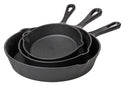 Blackwell Koekenpannenset Skillets Gietijzer 3-Delig ø 16, 20 & 25 cm - geschikt voor alle warmtebronnen - zonder anti-aanbaklaag