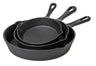 Blackwell Koekenpannenset Skillets Gietijzer 3-Delig ø 16, 20 & 25 cm - geschikt voor alle warmtebronnen - zonder anti-aanbaklaag