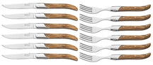 Blackwell Steakbestek Laguiole - Steakmessen & Steakvorken - Olijfhout - 12 Stuks