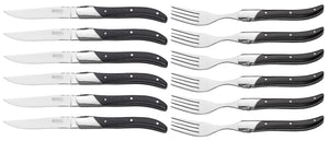 Blackwell Steakbestek Laguiole - Steakmessen & Steakvorken - Pakkahout - 12 Stuks