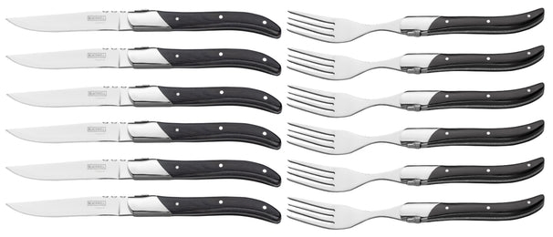 Blackwell Steakbestek Laguiole - Steakmessen & Steakvorken - Pakkahout - 12 Stuks