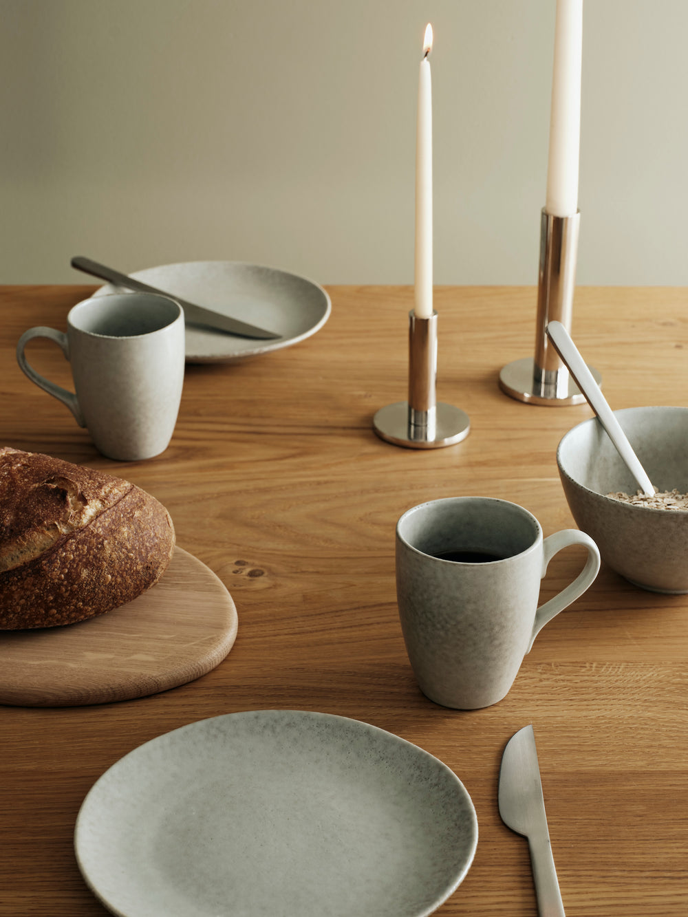 Broste Copenhagen Ontbijtset Nordic Marsh 12-delig / 4 personen - 4 ontbijtborden, 4 kommen en 4 kopjes