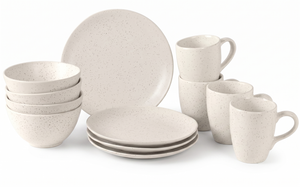 Broste Copenhagen Ontbijtset Nordic Vanilla 12-delig / 4 personen - 4 ontbijtborden, 4 kommen en 4 kopjes
