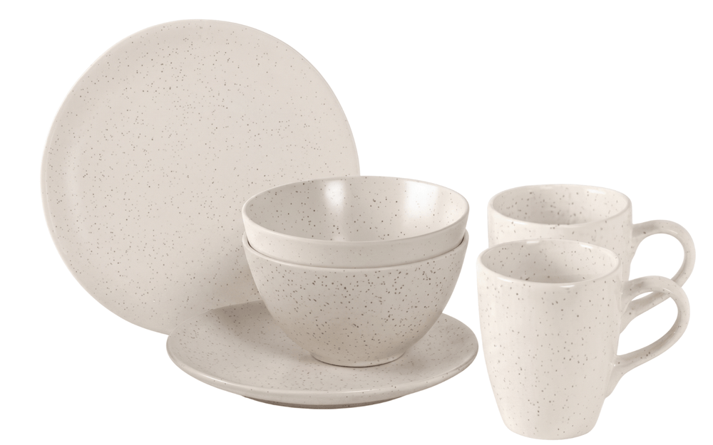 Broste Copenhagen Ontbijtset Nordic Vanilla 6-delig / 2 personen - 2 ontbijtborden, 2 kommen en 2 kopjes