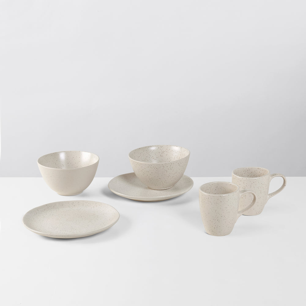 Broste Copenhagen Ontbijtset Nordic Vanilla 6-delig / 2 personen - 2 ontbijtborden, 2 kommen en 2 kopjes
