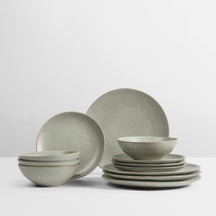 Broste Copenhagen Serviesset Nordic Marsh 12-delig / 4 personen - 4 dinerborden, 4 ontbijtborden en 4 kommen