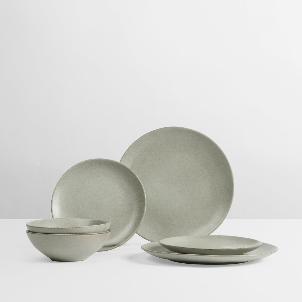 Broste Copenhagen Serviesset Nordic Marsh 6-delig / 2 personen - 2 dinerborden, 2 ontbijtborden en 2 kommen