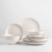 Broste Copenhagen Serviesset Nordic Vanilla 12-delig / 4 personen - 4 dinerborden, 4 ontbijtborden en 4 kommen