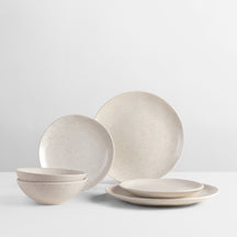 Broste Copenhagen Serviesset Nordic Vanilla 6-delig / 2 personen - 2 dinerborden, 2 ontbijtborden en 2 kommen