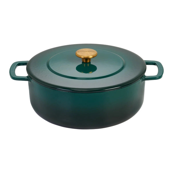 Combekk Braadpan met deksel Gietijzer Holly Green ø 24 cm / 3.8 Liter - geëmailleerde anti-aanbaklaag
