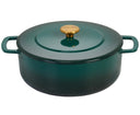 Combekk Braadpan met deksel Gietijzer Holly Green ø 28 cm / 5.3 Liter - geëmailleerde anti-aanbaklaag
