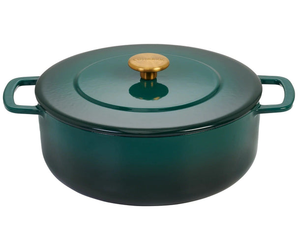 Combekk Braadpan met deksel Gietijzer Holly Green ø 28 cm / 5.3 Liter - geëmailleerde anti-aanbaklaag