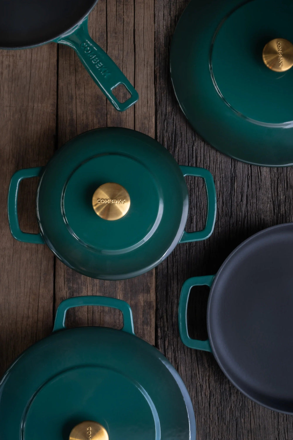 Combekk Braadpan met deksel Gietijzer Holly Green ø 28 cm / 5.3 Liter - sfeerbeeld 2