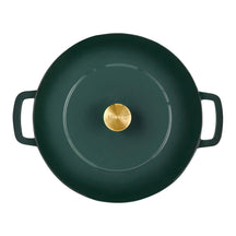 Combekk Braadpan met deksel Gietijzer Holly Green ø 28 cm / 5.3 Liter - bovenaanzicht