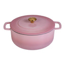 Combekk Braadpan met deksel Gietijzer Pink ø 24 cm / 3.8 Liter - geëmailleerde anti-aanbaklaag