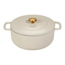 Combekk Braadpan met deksel Gietijzer Sand ø 24 cm / 3.8 Liter - geëmailleerde anti-aanbaklaag