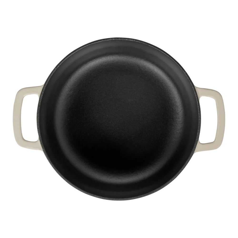 Combekk Braadpan met deksel Gietijzer Sand ø 24 cm / 3.8 Liter - binnenkant