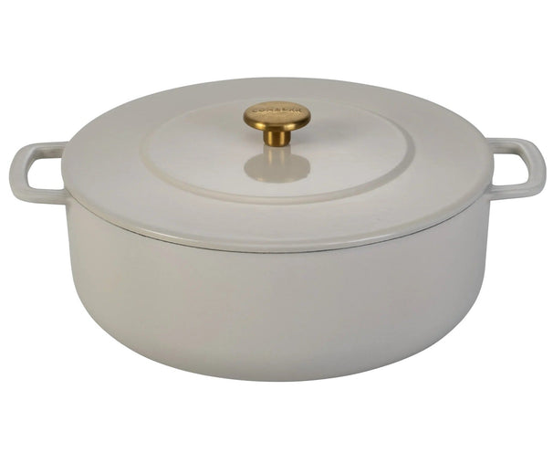 Combekk Braadpan met deksel Gietijzer Sand ø 28 cm / 5.3 Liter - geëmailleerde anti-aanbaklaag
