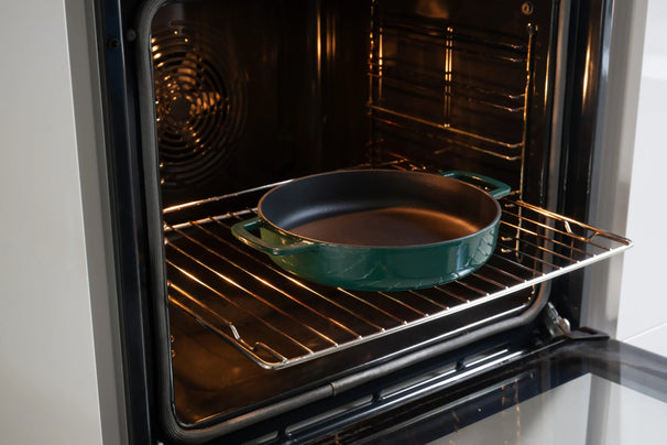 Combekk Koekenpan Skillet met 2 grepen Gietijzer Holly Green ø 28 cm - geëmailleerde anti-aanbaklaag