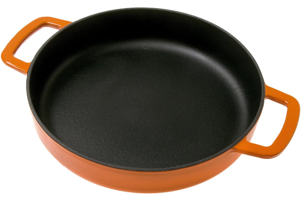 Combekk Koekenpan Skillet met 2 grepen Gietijzer Orange ø 24 cm - geëmailleerde anti-aanbaklaag