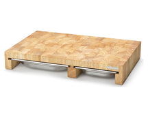 Continenta Houten Snijplank met 3 RVS Laden - Kopshout - 50 x 33 cm - vooraanzicht