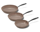 CP Koekenpannenset Taupe of Mind 3-delig - ø 20, 24 & 28 cm - keramische anti-aanbaklaag