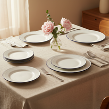 Cookinglife Serviesset Whitmore 18-delig / 6 personen - 6 dinerborden, 6 ontbijtborden en 6 kommen