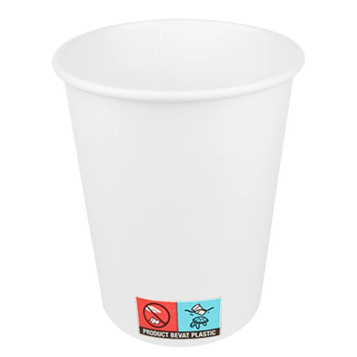 Cookinglife Kartonnen Koffiebekers 230 ml - Wit - 50 stuks