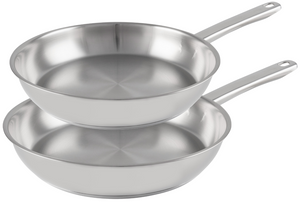 Cookinglife Koekenpannenset Superior Triply RVS 2-Delig ø 24 & 28 cm - geschikt voor alle warmtebronnen - zonder anti-aanbaklaag