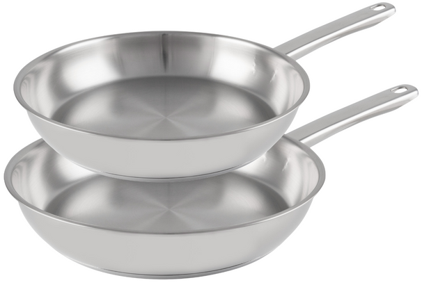 Cookinglife Koekenpannenset Superior Triply RVS 2-Delig ø 24 & 28 cm - geschikt voor alle warmtebronnen - zonder anti-aanbaklaag