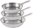 Cookinglife Koekenpannenset Superior Triply RVS 3-delig - ø 20, 24 & 28 cm - geschikt voor alle warmtebronnen - zonder anti-aanbaklaag