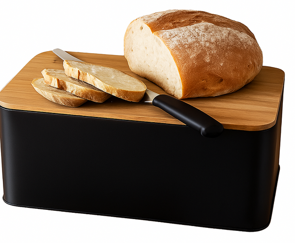 Cookinglife Brooddoos - Broodtrommel met Plank - Mat Zwart