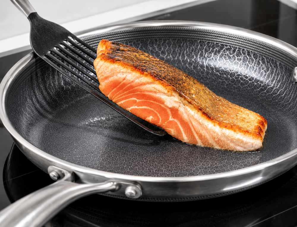 Cookinglife Pannenset HexaCook - Hybride Pan 3-delig - Wokpan ø 28 cm + Koekenpan ø 24 & 28 cm - NON STICK - geschikt voor alle warmtebronnen - keramische anti-aanbaklaag