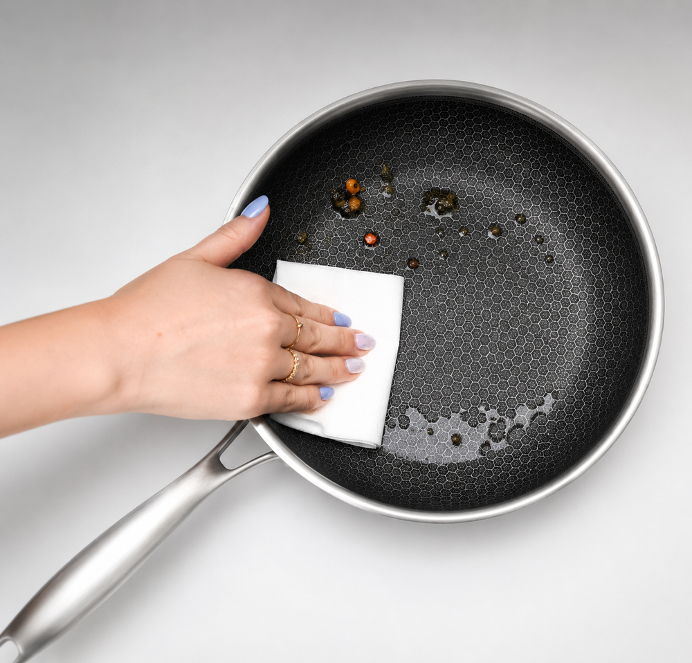 Cookinglife Pannenset HexaCook - Hybride Pan 3-delig - Wokpan ø 28 cm + Koekenpan ø 24 & 28 cm - NON STICK - geschikt voor alle warmtebronnen - keramische anti-aanbaklaag