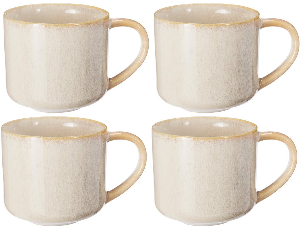 Cookinglife Koffiemokken Serene Zand 330 ml - Aardewerk - 4 stuks