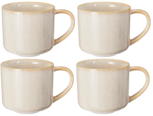Cookinglife Koffiemokken Serene Zand 330 ml - Aardewerk - 4 stuks