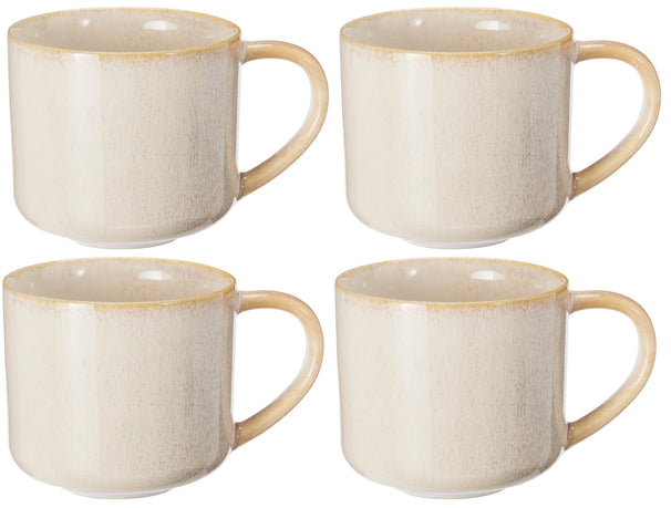Cookinglife Koffiemokken Serene Zand 330 ml - Aardewerk - 4 stuks