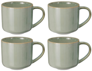 Cookinglife Koffiemokken Serene Green 330 ml - Aardewerk - 4 stuks