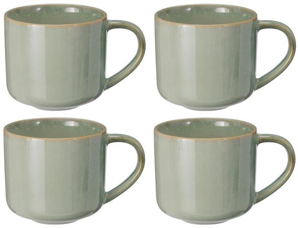 Cookinglife Koffiemokken Serene Green 330 ml - Aardewerk - 4 stuks