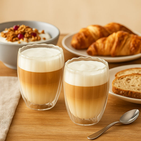 Cookinglife Dubbelwandige Latte Macchiato glazen / Koffieglazen Pumpkin 300 ml - 2 stuks
